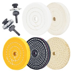 QZATACAEN for 100mm/4" Buffing Wheel Drills Soft/Fine/Medium/Coarse/Thick with 2 Sets of 6.35mm Shanks 1/2" Arbor Holes-5pcs