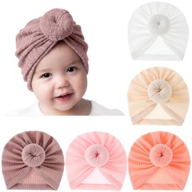 SEAUR Infant Turban Baby Girl Bow Hat Newborn Soft Turban Hospital Hat Cute Knot Hat Baby Nursey Beanie Headwrap Cap Baby Head Wrap Hat S6