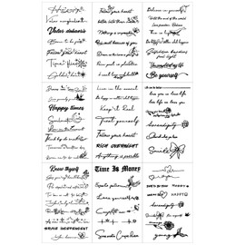 9 Sheets Realistic English Word Temporary Tattoos Stickers,70 Pcs Inspirational Quotes Words Tattoos for Women Man Adult 645