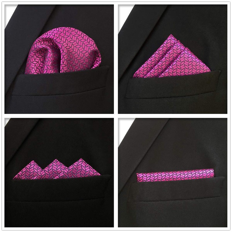 SHLAX&WING 5 Pieces Assorted Mens Silk Pocket Square Handkerchiefs Set