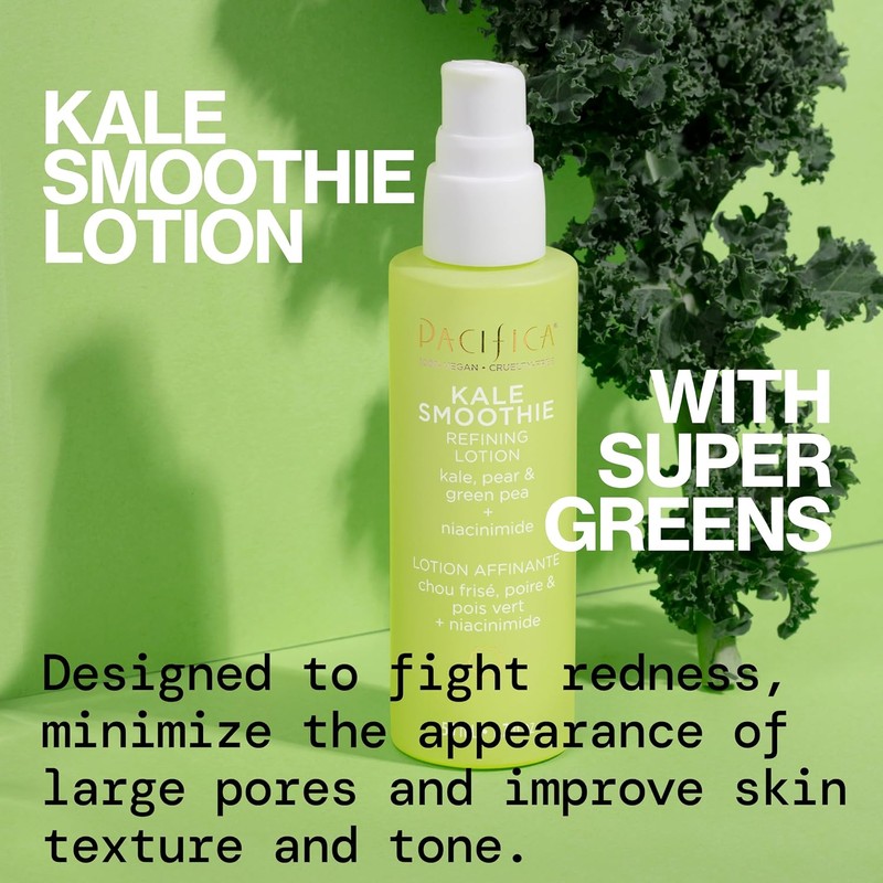 Pacifica Beauty Kale Smoothie Refining Lotion Face Moisturizer Serum Assists