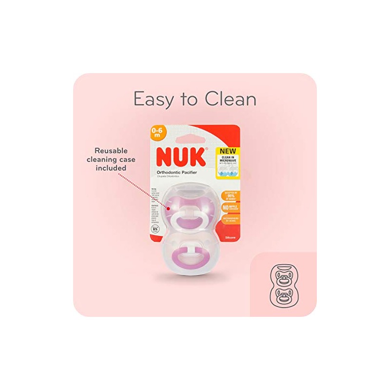 NUK chupetes ortodónticos, Niño, 0-6 Months (Pack of 2)