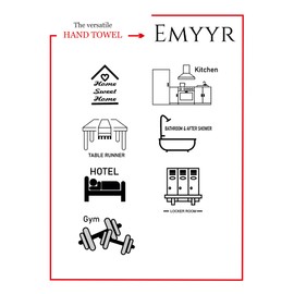 Emyyr Casual Hand Towels for Bathroom - Kitchen - Set of 2 -%100 Cotton - Pre Washed, Quick Dry, Soft, 18x40' - Decorative Hand Towel - Hand Towels for Bathroom Clearance, Bath, Face, Tea Towels