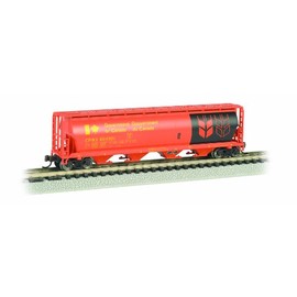 Bachmann Industries Inc. 19154 Canadian 4-Bay Cylindrical Grain Hopper Government of Canada - N Scale, Red