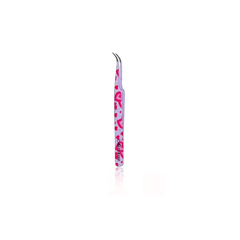 Alluring Pink Heart Tweezers for Eyelash Extension for Volume Lashes
