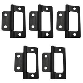 5Pcs Black Flush Hinges,Door Hinges,2 Inch Stainless Steel Flush Hinges Ball Bearing Mute Hinge for Drawer Cabinet Internal Door
