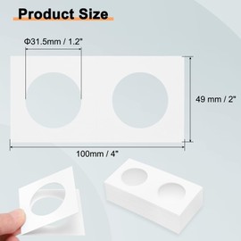 sourcing map Coin Flips 2" x 2", 100 Pack Cardboard Coin Holder Coin Collection Supplies Paper Coin Display Sleeves for 31.5mm/ 1.2" Coin Collection Supplies Collector, White
