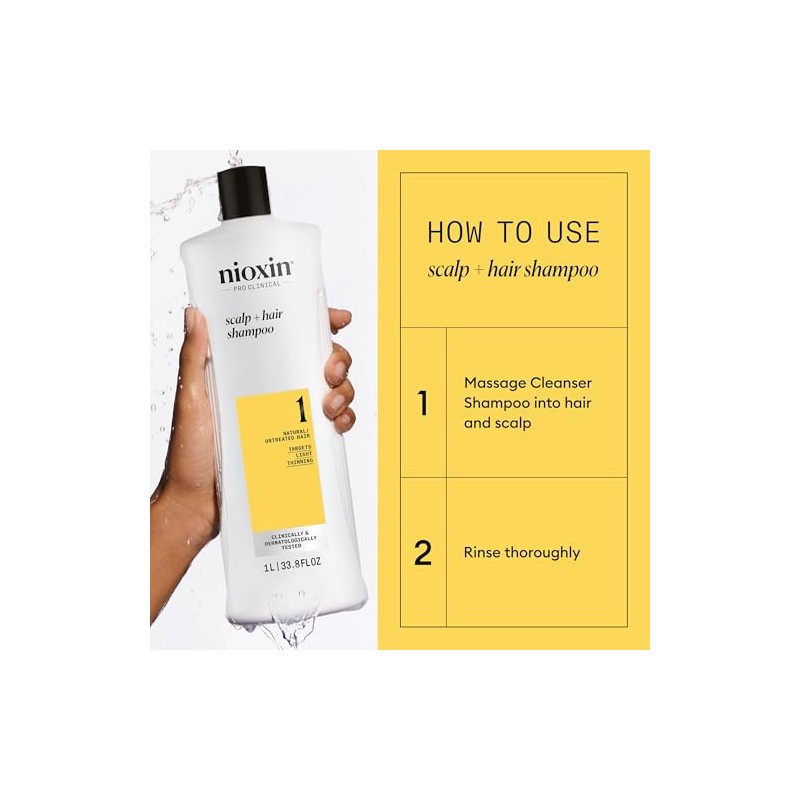 Nioxin Cleanser Shampoo System 1 for Fine Hair with Light