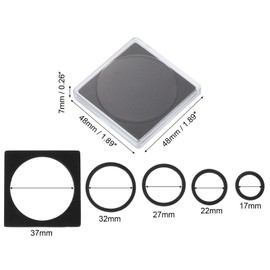 PATIKIL 6 Pcs Coin Snap Holder Silver Dollar Coin Holder Collector Coin Case with Foam Gasket for Square 17/22/27/32/37mm Coins, Clear Black