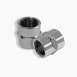 Naiture Brass 1/2 NPT Female Threaded Pipe Fitting Coupling, Chrome Finish
