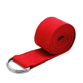 Inception Pro Infinite Belt - Belt - 180 x 4 cm - Yoga Fitness Stretching Pilates Metal Rings Resistant Stretching Workout Exercise Gymnastics Physiotherapy, Unisex, red