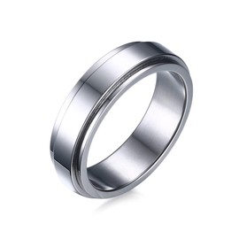 Epinki Fidget Ring Men's 6 mm Spinner Rings for Women Girls Men, Stainless Steel Band Rings, Fidget Anxiety Rings Polished Women Ring Stress Relief Ring, Stainless Steel, Without cubic zirconia