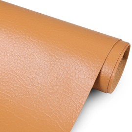 Osunnus Faux Leather Upholstery Fabric by The Yard Vinyl Fabric 55" Wide Outdoor PU Leather Sheets for Home Decor DIY Crafts Chair Furniture Car Marine Upholstery, 1 Yard Camel