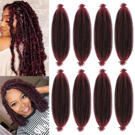 Springy Afro Twist Hair 24inch Marley Twist Braiding Hair 8 Packs Pre Separated Wrapping Hair for Soft Locs Kinky Twist Crochet Hair for Women (TBUG, 24Inch (Pack of 8))