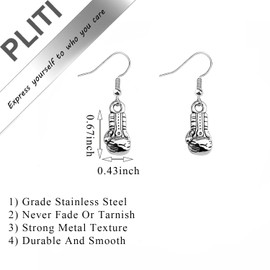 PLITI Boxing Gloves Earrings Boxing Gift Boxing Lover Gift She Believed She Could So She Did Gift For Boxing player (believed boxing earringsCA)