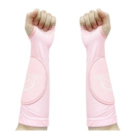Volleyball Arm Sleeves for Kids Adults, Volleyball Sleeves for Teen Girls Boys, Arm Sleeves Forearm Compression Sleeve (Pink, Small)