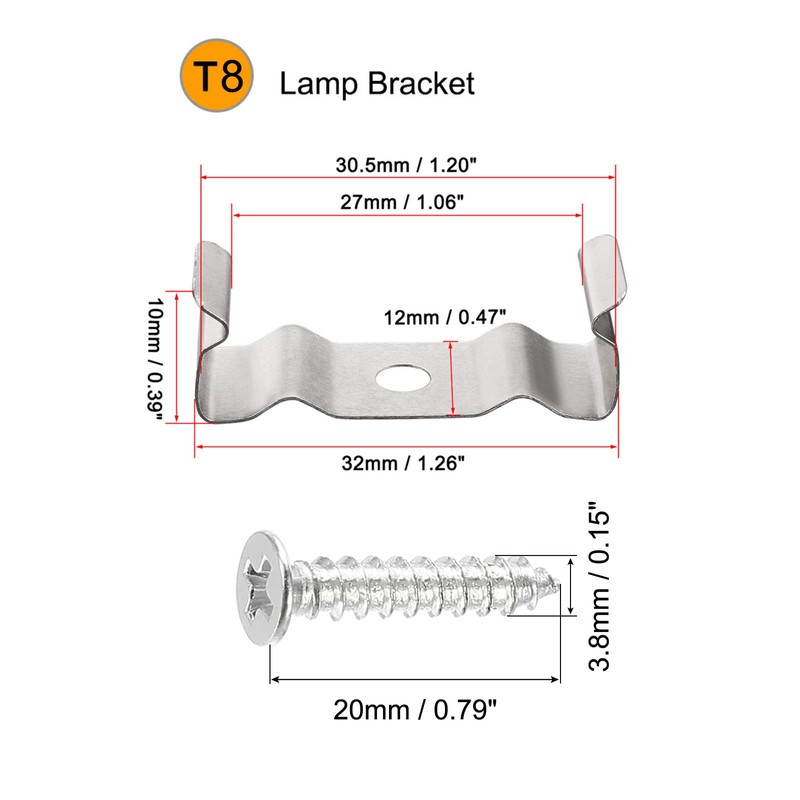 MECCANIXITY T8 Clips Bracket Hanger Fluorescent Tube Light Fixture Holder