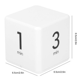 Cube Timer, 2.6x2.6x2.6in Temporizador Digital Volumen de Sonido Ajustable Temporizador preestablecido de Cocina de Esquina Redondeada con Pantalla electrónica para gestión(1-3-5-10min)