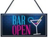 RED OCEAN Bar Open Sign NEON EFFECT Home Bar Man