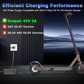 42V 2A Charger Compatible with Hiboy S2 Pro, S2, S2 Lite, KS4, KS4 Pro, Max, Max3, NEX, NEX3, NEX5 Electric Scooter Compatible with Hiboy Scooter Electric Power Supply