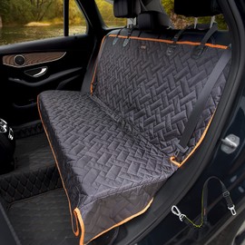 iBuddy Bench Dog Seat Cover, Oxford Cloth Vehicle Seat Cover for Car/SUV/Small Truck, Universal Fit, Black, Waterproof, Heavy Duty, Nonslip, Machine Washable