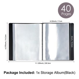 BAOFALI 40 Pages/Set A6 Sticker Photo Storage Album; Stamp Cutting Dies Storage Book Organizer Folder for Postcards Stickers, Photo, Clear Stamps, and Cutting Dies 11.2x6.4inch （Black）
