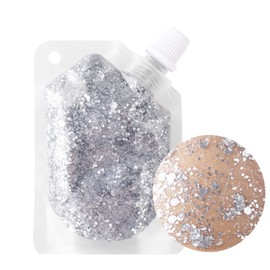 MEICOLY Silver Body Glitter Gel,Music Festival Face Glitter for Women,Mermaid Sequins Liquid Holographic Chunky Glitter for Concerts,Face,Body,Hair,Nails,Lip Sparkling Body Glitter,Silver