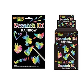 KandyToys Scratch It! Rainbow Scratch Art Kids Art Kit With Stencils