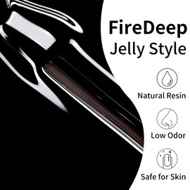 Firedeep Jelly Black Gel Nail Polish, Nude Black Gel Polish UV Soak Off Translucent Black Nail Polish for Nail Art Manicure DIY at Home 0.54 Fl Oz