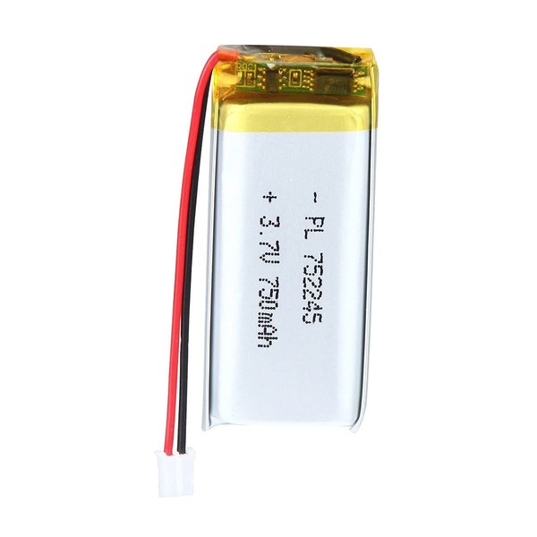 AKZYTUE 3.7V 750mAh 752245 Lipo Battery Rechargeable Lithium Polymer ion Battery Pack with PH2.0mm JST Connector