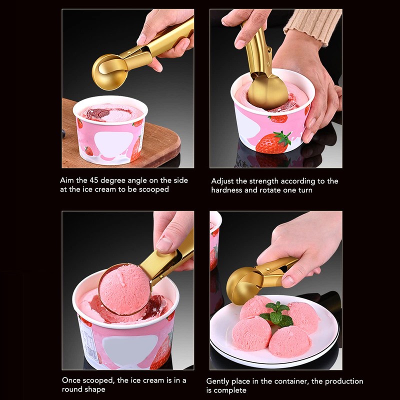 Ice Cream Scooper, Metal Ice Cream Spoon Cookie Scoop with