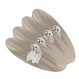 Shih Tzu Pet Dog Double-Sided Oval Nail File Emery Board Set 4 Pack