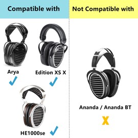 TaiZiChangQin Ersatz-Ohrpolster, kompatibel mit Hifiman Arya Edition X Edition XS HE1000se HE1000 V2 Jade II Kopfhörern (nicht für Ananda BT), Ohrpolster aus Netzstoff, Schwarz