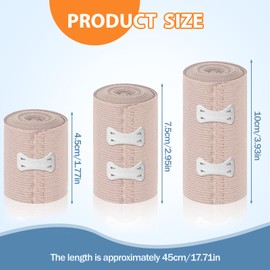 Pack of 6 Elastic Bandages, Compression Bandages Elastic Bandage with Metal Clips, Elastic Bandage, Compression Bandages, Stretched, Breathable, Elastic for Ankle Support, Arm, Leg