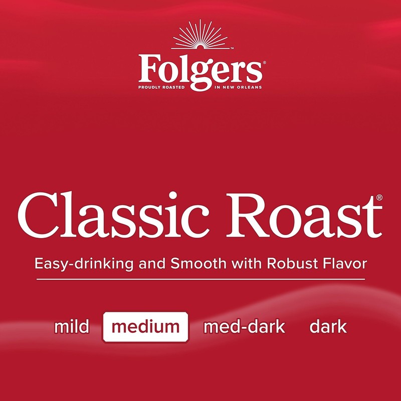 Folgers Classic Roast Instant Coffee Crystals, 12 Ounces (Pack of