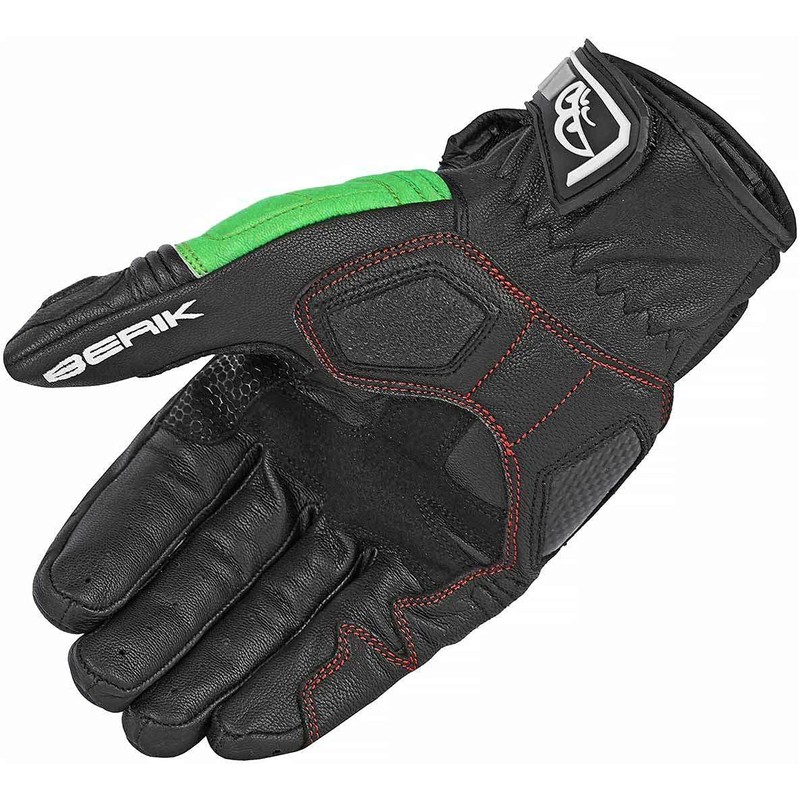 Berik NexG Motorcycle Gloves, Black/White/Green, 3XL