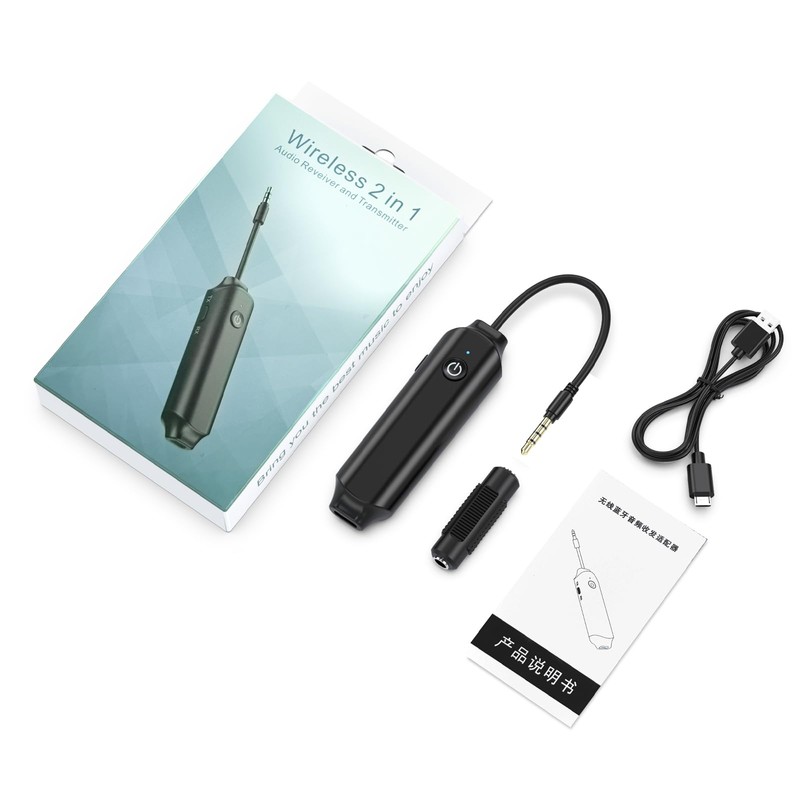 OQIMAX Bluetooth 5.0 Transmitter,Bluetooth Receiver,3.5mm AUX Bluetooth Transmitter Receiver with