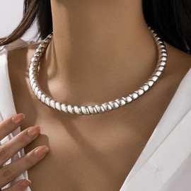 Stocking Stuffers Gifts for Women Chunky Necklaces for Women Gold Choker Necklace Exaggerated Heavy Twisted Necklace Gold Statement Necklace Gold Jewelry Gifts Trendy Stuff