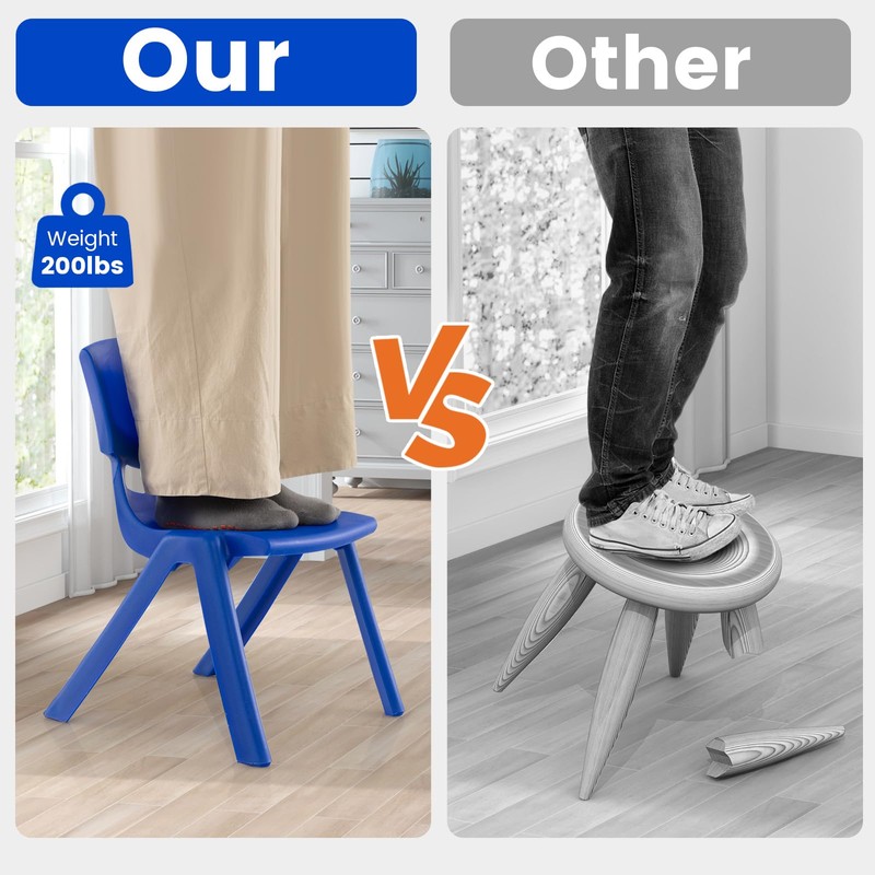 Axidou 4 Pack Premium 11" H Plastic Stackable School Chairs,