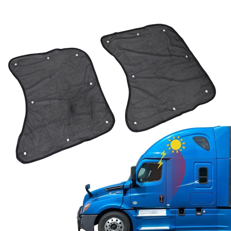 2 Pcs Semi Truck Window Sun Shades, Mesh Side Window