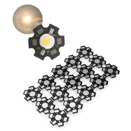 DGZZI Light-Emitting Diode Heatsink 30PCS High Power 1w /3w /5w Light-Emitting Diode Heat Sink with 2 Pins Aluminum Base Plate 20mm Star DIY Cooling Heatsink