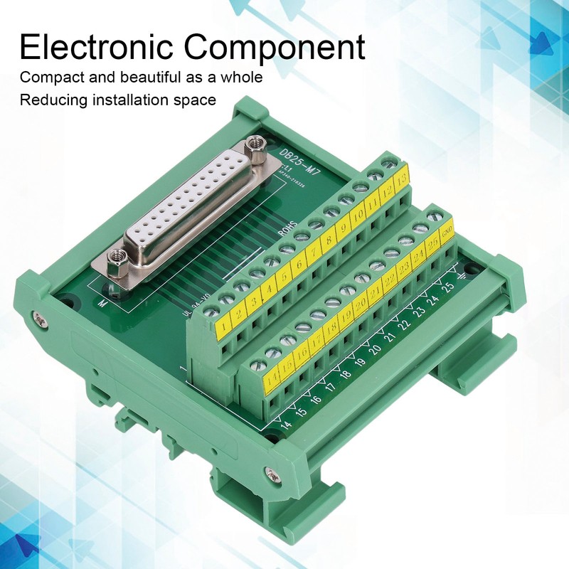 DB25 to Terminal Connector Adapter Plate PCB Board Straight Female
