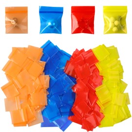 loghohu 200Pcs Mini Ziplock Bags Small Ziplock Bags for Pills Mini Plastic Bags Mini Plastic Seal Jewelry Earrings Coin Candy Bags Resealable Colorful Clear Tiny Zipper Bags for Jewelry Snack Pills