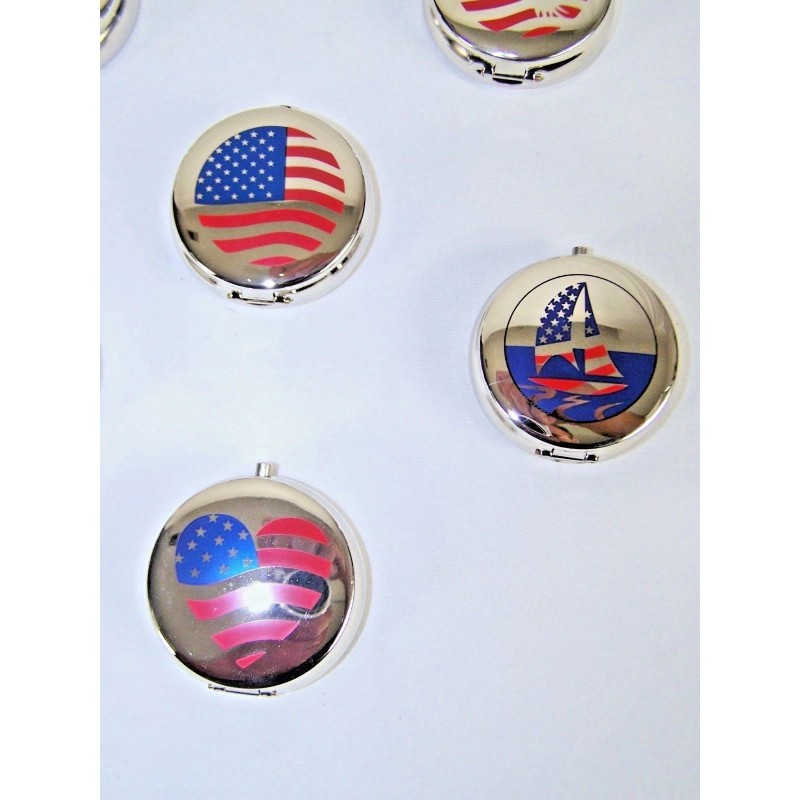 Ashtray Small Red White & Blue Pocket USA Patriotic Flip