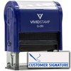 Customer Signature Self-Inking Office Rubber Stamp(Blue Ink) - Q-200