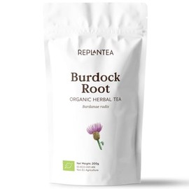 Organic Burdock Root Tea 200g (Makes 100 Cups) | Natural Cleanse & Detox for Healthy Skin Support | Pure Loose Leaf Herbal Infusion, Caffeine-Free | REPLANTEA
