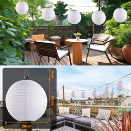 Bawoo Bawoo Solar Lampions 4 Stck 25cm Solar LED Laterne Au?en Wasserdicht Warmwei? H?ngende Solarbetrieben Gartenlaterne fr Terrasse Garten Hof usw