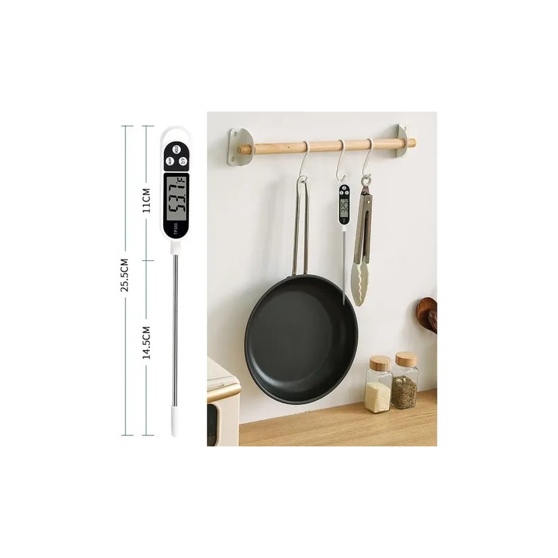 Termómetro Digital De Cocina Para Alimentos Y Carne Blanco