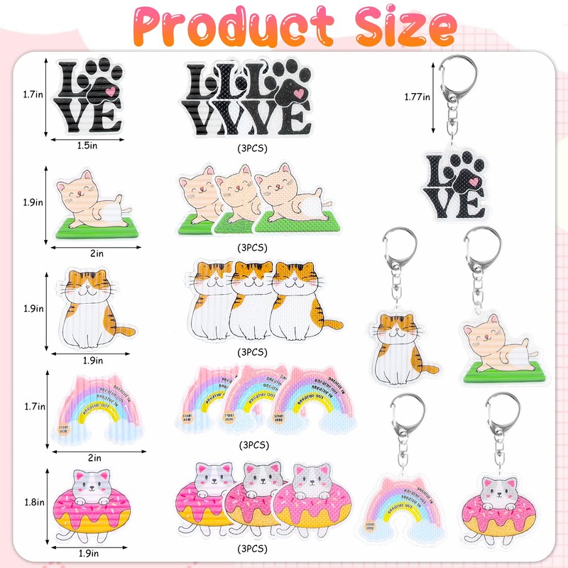 Primo Calm Strips with Keychain - Fun Sensory Stickers for