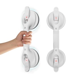 DAILYLIFE Grab Bars for Bathtubs and Showers, 15 inch Shower Handles for Elderly Suction, 300lbs Safety Shower Grab bar for Seniors and Elderly, White(1 Pack)
